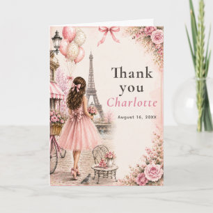 Paris Pink Birthday Party Thank You Card