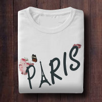 Paris pink daisy flower and butterfly