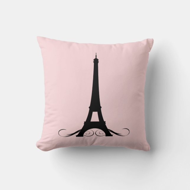 Paris Pink Eiffel Tower Cushion (Front)