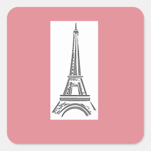 Paris Pink Heart Eiffel Tower Sticker