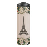 Paris Pink Rose Vines Eiffel Tower Shabby Chic