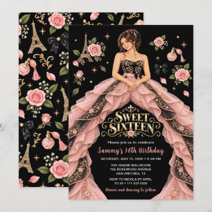Paris Pink Sweet Sixteen Birthday Invitation