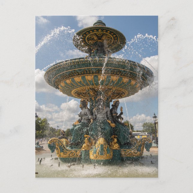 Paris Place de la Concorde Holiday Postcard (Front)