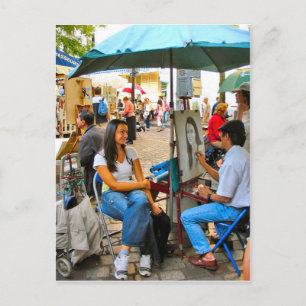 Paris, Place de Theatre, Montmatre 9 Postcard