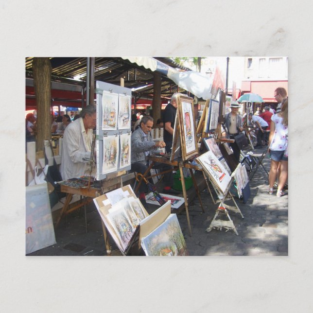 Paris - place du Tertre-Montmartre - Postcard (Front)
