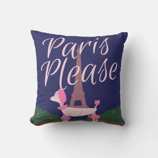 Paris Please Poodle Cushion (Front)