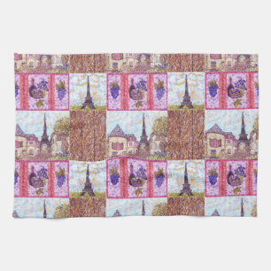 Paris Pointillism Eiffel Tower Kitchen Towel
