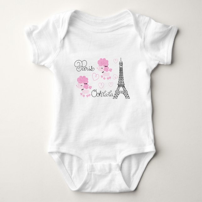 Paris Poodles Baby Bodysuit (Front)