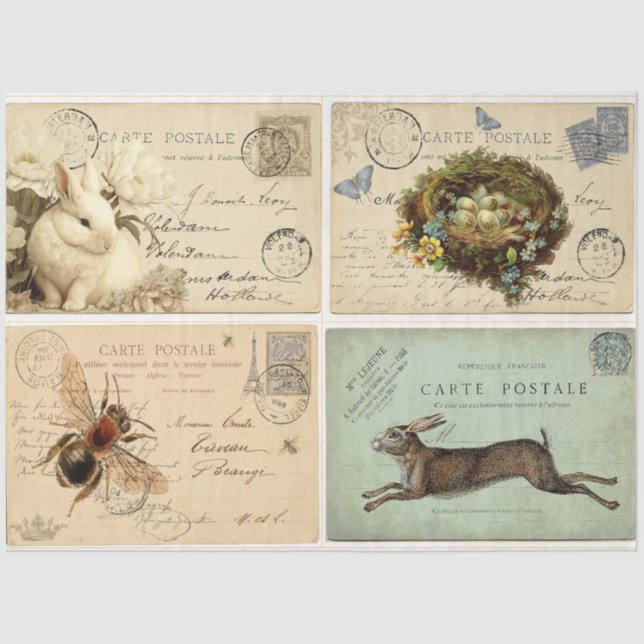 Paris Postcards Tissue Paper (Front)