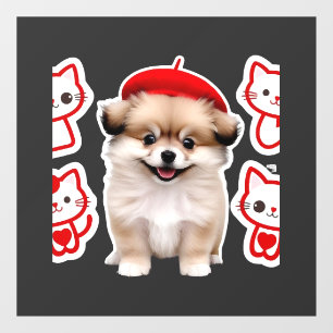 Paris Pup & Kitty Crew � Cute Beret Dog and Cat