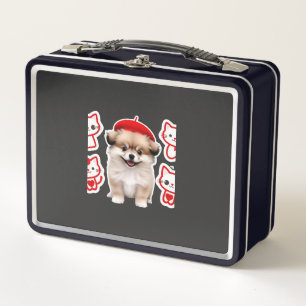 Paris Pup & Kitty Crew � Cute Beret Dog and Cat Metal Lunch Box