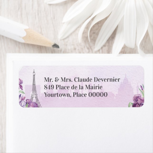 Paris Purple Iris French Napkins (Insitu)