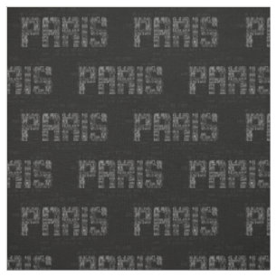 Paris Quarters Typographic Word Art Fabric