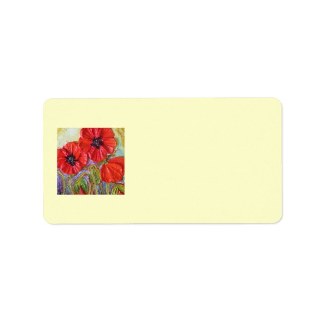 Paris' Red Poppies II Address Label (Front)