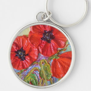Paris' Red Poppies II Key Ring