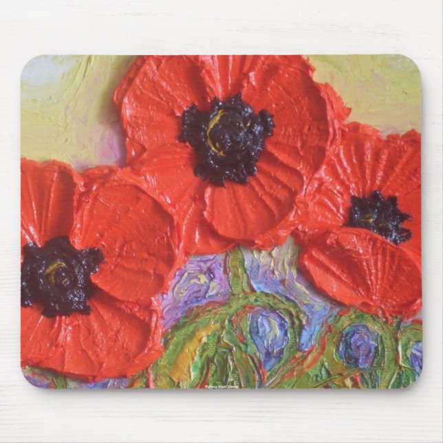 Paris' Red Poppies Mouse Pad (Front)