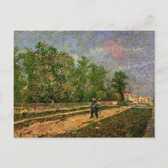 Paris Road with Peasant by Vincent van Gogh Postcard (Front)
