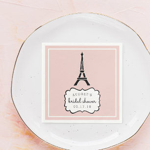 Paris Romance   Eiffel Tower Bridal Shower Napkin