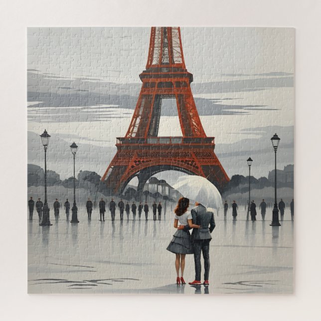 Paris Romance Under the Eiffel Tower Puzzle (Vertical)