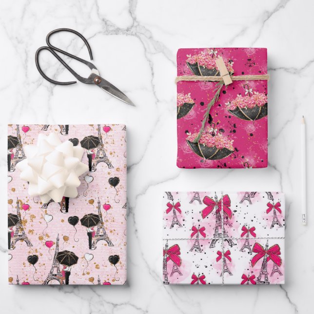 Paris Romance  Wrapping Paper Sheet (Front)