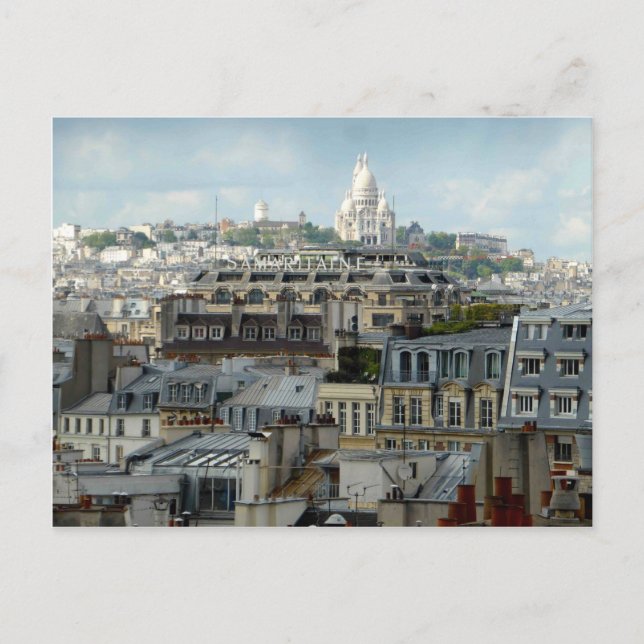 Paris Rooftops and Sacre Coeur Postcard (Front)