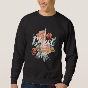 Paris Rose Eiffel Tower Merci France Parisian Fren Sweatshirt