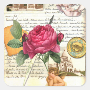 Paris Rose Square Sticker