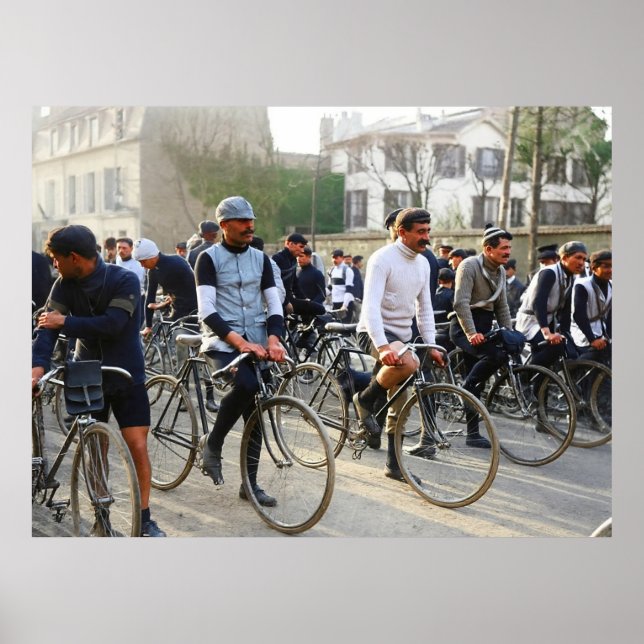 Paris-Roubaix Cycling Race 1907 Colour Redux Poster (Front)