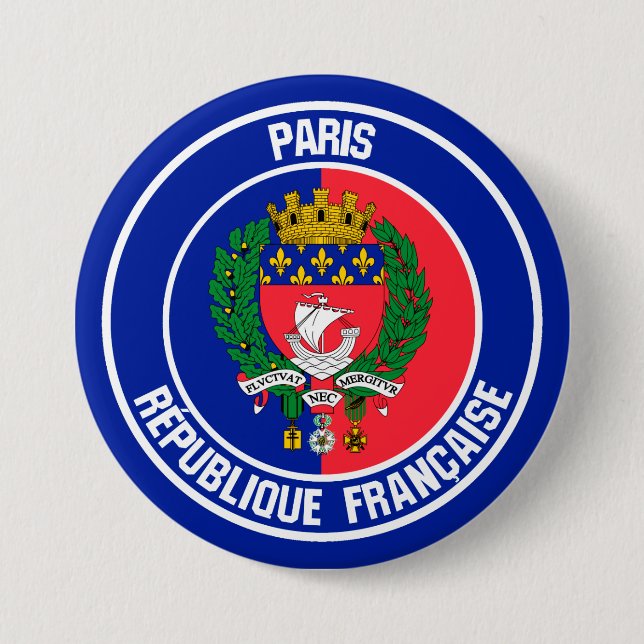 Paris Round Emblem 7.5 Cm Round Badge (Front)