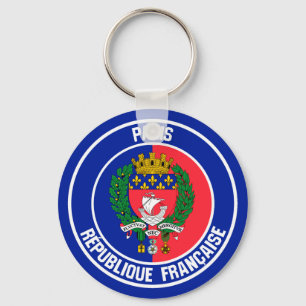 Paris Round Emblem Key Ring