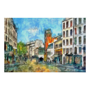 Paris, rue des Abbesses Poster