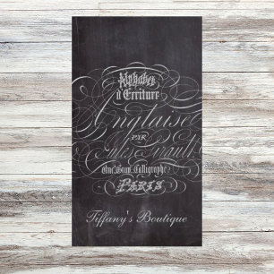 Paris rustic country chalkboard French Scripts Business Card