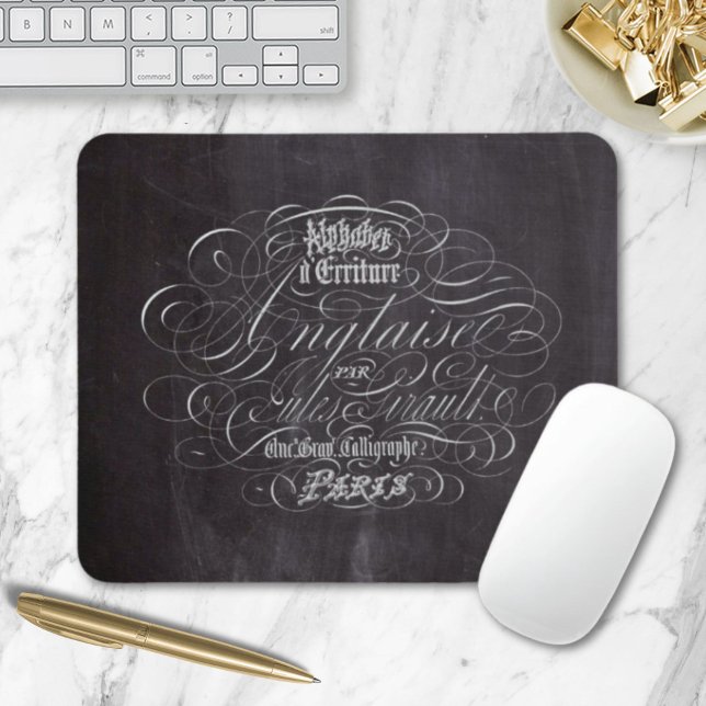 Paris rustic country chalkboard French Scripts Mouse Pad (Paris rustic country chalkboard French Scripts Mouse Pad)