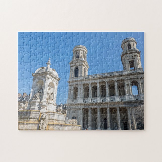 Paris Saint Sulpice church view puzzle (Horizontal)