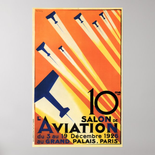 PARIS SALON de AVIATION 1926 Vintage Poster Design (Front)