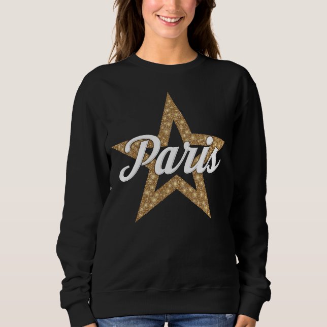Paris Script With Star (White Type) Sweatshirt (Front)