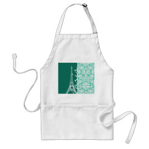 Paris; Seafoam Green Damask Standard Apron