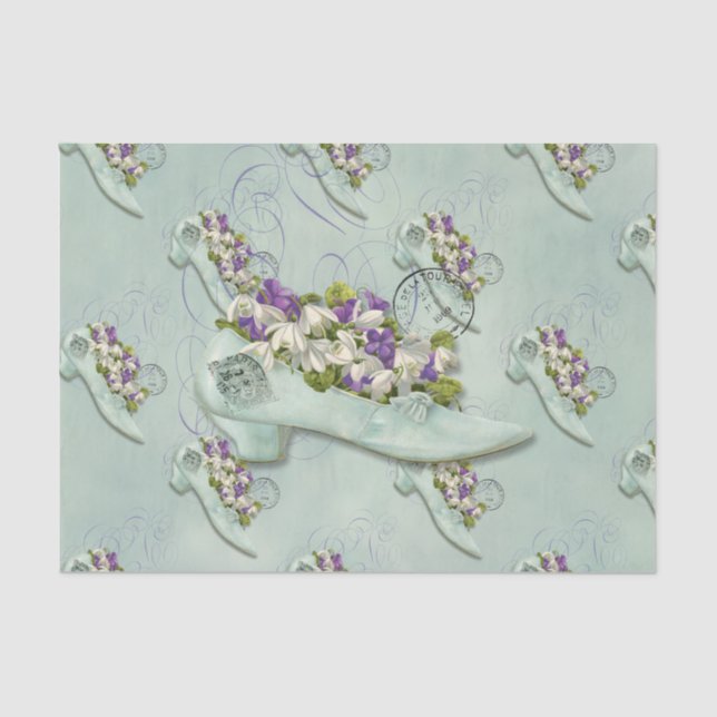 Paris shoe floral elegant woman's tissue paper (Front)