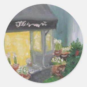 Paris Shopping by Candlelight Classic Round Sticker