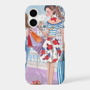 Paris Shopping Fashion Girls Chic Illustrated