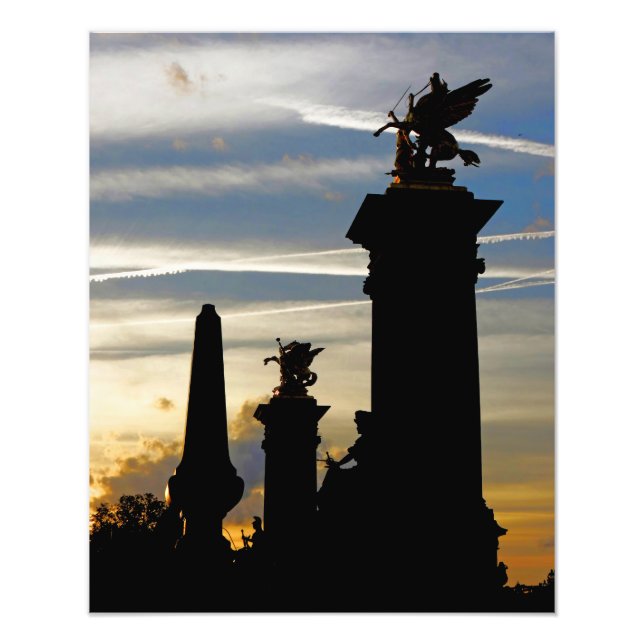 Paris Silhouettes at Dusk Photo Print (Front)