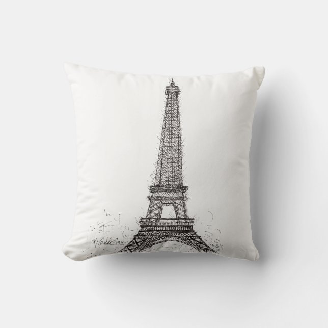 Paris Sketch Cushion (Front)