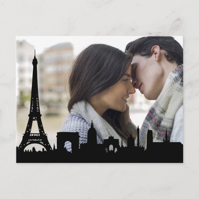 Paris Skyline Eiffel Tower Custom Photo Postcard (Front)