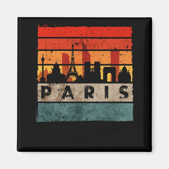 Paris Skyline Eiffel Tower France Souvenir Paris Magnet (Front)