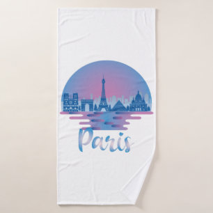 Paris Skyline - France Travel Bath Towel
