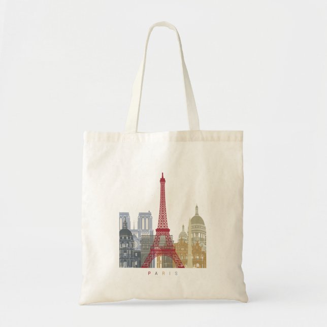 Paris skyline poster tote bag (Front)