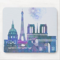 Paris Skyline - Watercolor Blue