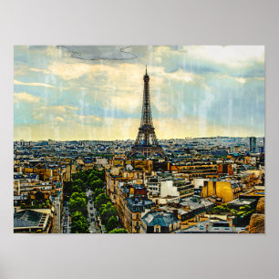 Paris skyline with the Eiffel Tower Poster