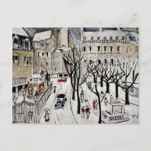 Paris Snow Scene, fine art painting Postcard