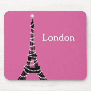 Paris Sparkles Everywhere Mouse Pad fuchsia